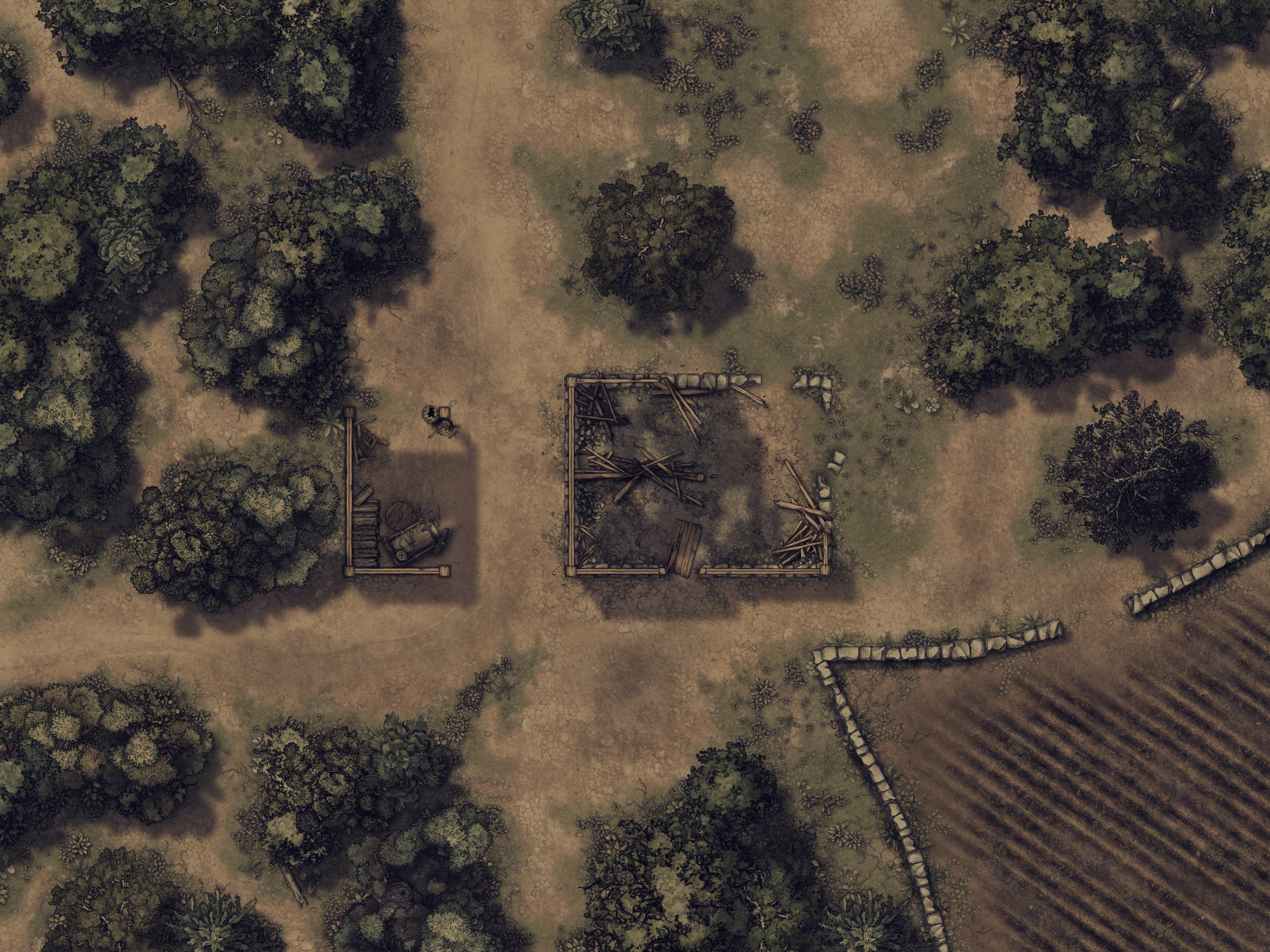 Ruined Farm Encampment variants previews